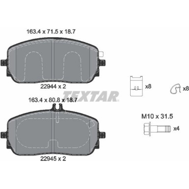 2294401 Bremsbelagsatz, Scheibenbremse
