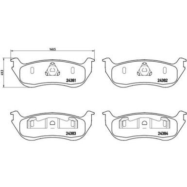 P 24 068 Bremsbelagsatz, Scheibenbremse PRIME LINE