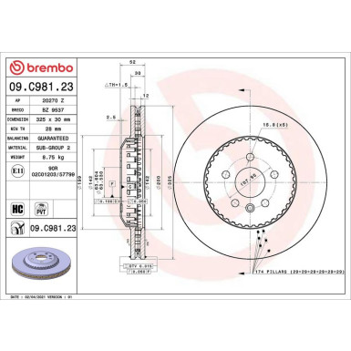09.C981.23 Bremsscheibe PRIME LINE - Lightweight