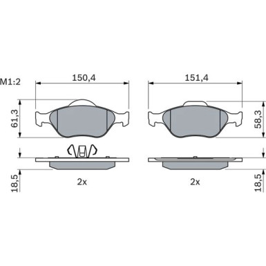 0 986 424 558 Bremsbelagsatz, Scheibenbremse