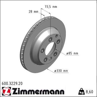 Zimmermann Bremsscheibe Coat Z 600.3229.20