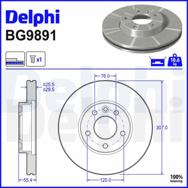 Delphi | Bremsscheibe | BG9891
