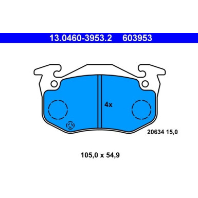 13.0460-3953.2 Bremsbelagsatz, Scheibenbremse