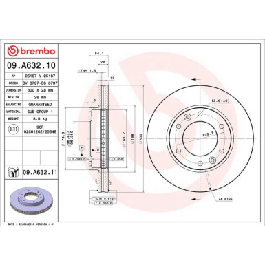 09.A632.11 Bremsscheibe PRIME LINE - UV Coated 09.A632.11 Bremsscheibe PRIME LINE - UV Coated