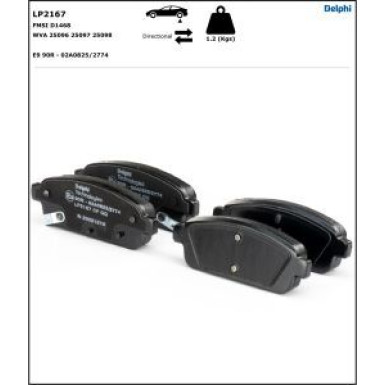 Delphi Bremsbelagsatz, Scheibenbremse LP2167