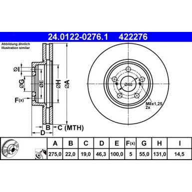 ATE | Bremsscheibe | 24.0122-0276.1