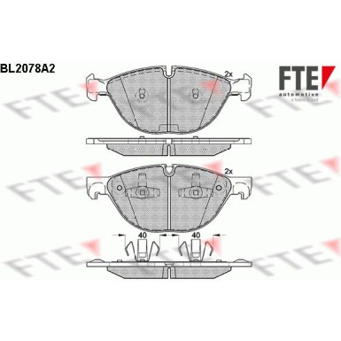 FTE | Bremsbelagsatz, Scheibenbremse | 9010662