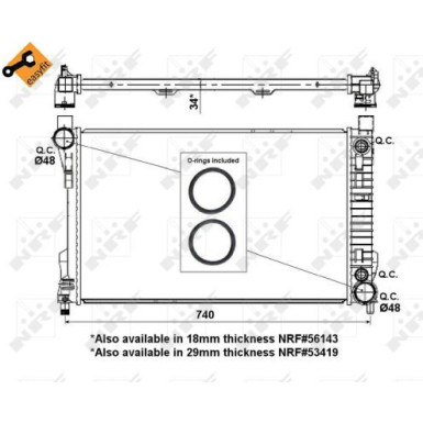 53878 Kühler, Motorkühlung EASY FIT