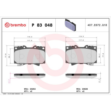 Brembo Bremsbelagsatz, Scheibenbremse PRIME LINE P 83 048
