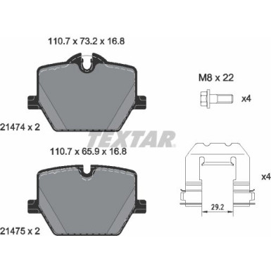 Textar Bremsbelagsatz, Scheibenbremse Q+ 2147401