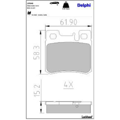 Delphi Bremsbelagsatz, Scheibenbremse LP946