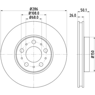 Hella | Bremsscheibe | 8DD 355 107-051