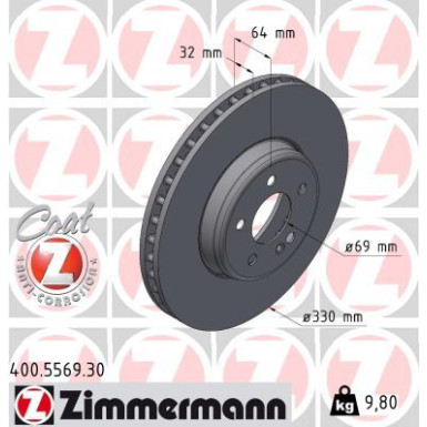Zimmermann | Bremsscheibe | 400.5569.30