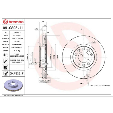 Brembo | Bremsscheibe | 09.C825.11