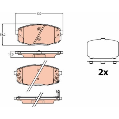 GDB2192 Bremsbelagsatz, Scheibenbremse