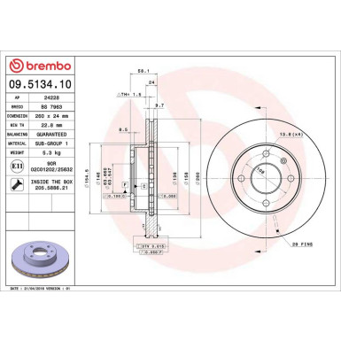 Brembo | Bremsscheibe | 09.5134.10
