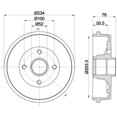 Hella | Bremstrommel | 8DT 355 301-071