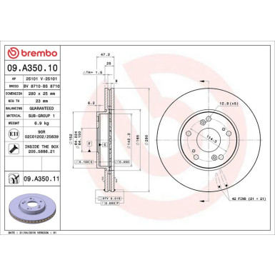 Brembo | Bremsscheibe | 09.A350.11