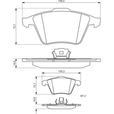 BOSCH Bremsbelagsatz, Scheibenbremse 0 986 494 492