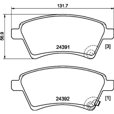 Hella Pagid | Bremsbelagsatz, Scheibenbremse | 8DB 355 012-511