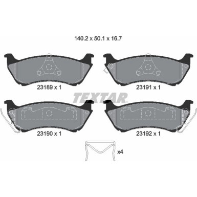 Textar Bremsbelagsatz, Scheibenbremse Q+ 2318902