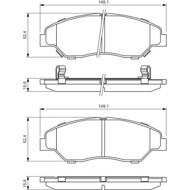 BOSCH Bremsbelagsatz, Scheibenbremse 0 986 424 696