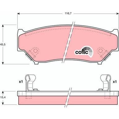 GDB1174 Bremsbelagsatz, Scheibenbremse COTEC