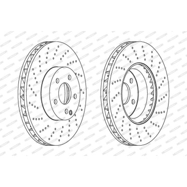 FERODO DDF1694C-1 Bremsscheibe 322mm für MERCEDES-BENZ C-Klasse, E-Klasse gelocht/innenbel., beschichtet