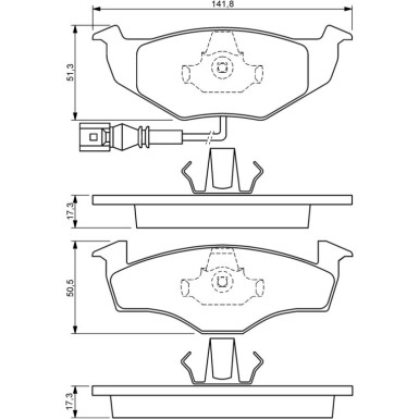 BOSCH Bremsbelagsatz, Scheibenbremse 0 986 424 723