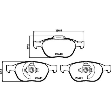 Hella | Bremsbelagsatz, Scheibenbremse | 8DB 355 012-111