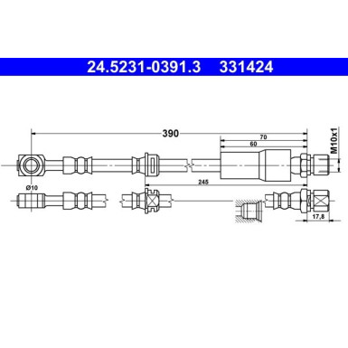 ATE | Bremsschlauch | 24.5231-0391.3