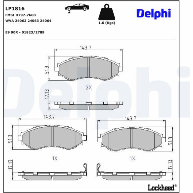 LP1816 Bremsbelagsatz, Scheibenbremse