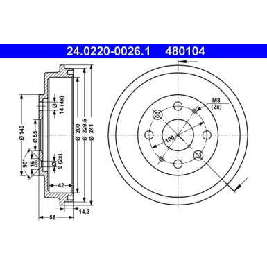 24.0220-0026.1 Bremstrommel 24.0220-0026.1 Bremstrommel