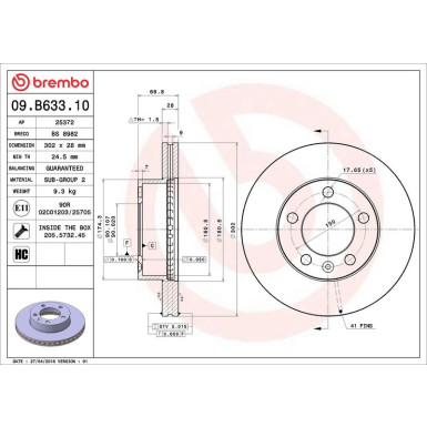 Brembo Bremsscheibe PRIME LINE 09.B633.10