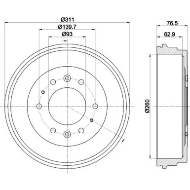 8DT 355 301-841 Bremstrommel