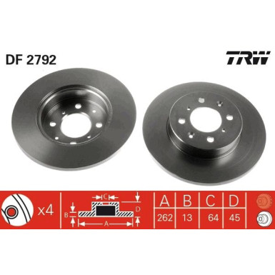 TRW | Bremsscheibe | DF2792