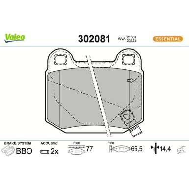 302081 Bremsbelagsatz, Scheibenbremse ESSENTIAL