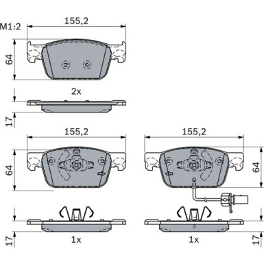 0 986 424 433 Bremsbelagsatz, Scheibenbremse