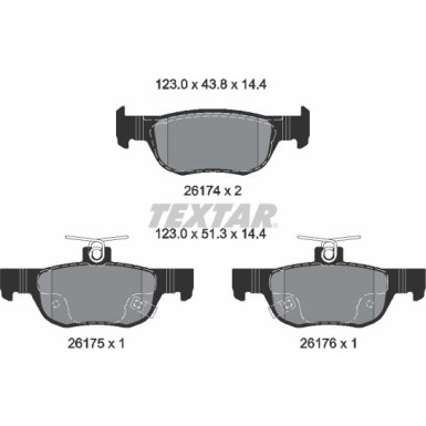 Textar Bremsbelagsatz, Scheibenbremse Q+ 2617401