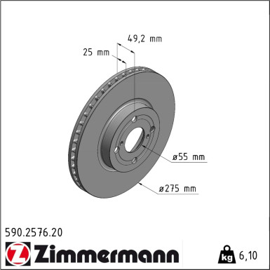 Zimmermann Bremsscheibe Coat Z 590.2576.20