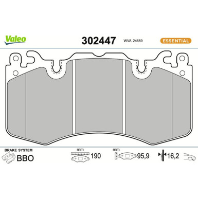 302447 Bremsbelagsatz, Scheibenbremse ESSENTIAL