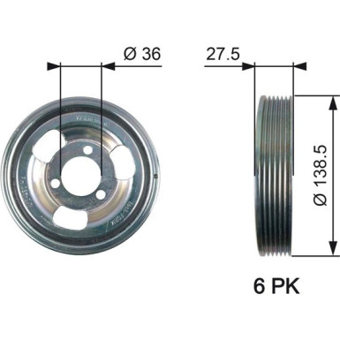 Gates Riemenscheibe, Kurbelwelle DriveAlign™ TVD1117