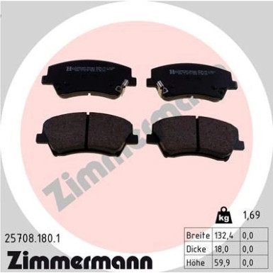 25708.180.1 Bremsbelagsatz, Scheibenbremse