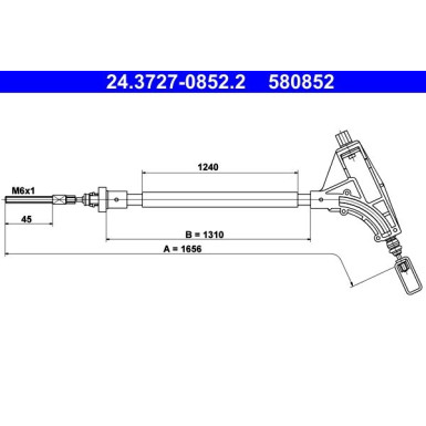 24.3727-0852.2 Seilzug, Feststellbremse 24.3727-0852.2 Seilzug, Feststellbremse