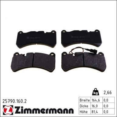 Zimmermann Bremsbelagsatz, Scheibenbremse 25790.160.2