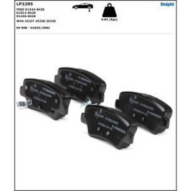 Delphi Bremsbelagsatz, Scheibenbremse LP2295