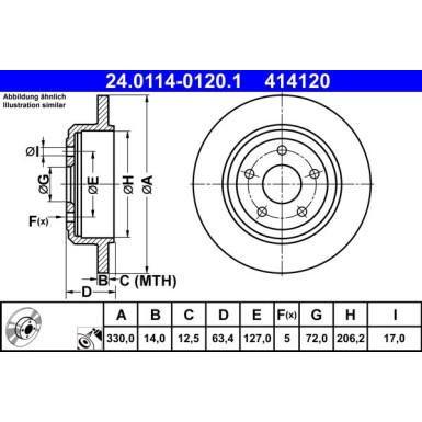 ATE | Bremsscheibe | 24.0114-0120.1