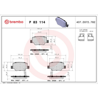 Brembo Bremsbelagsatz, Scheibenbremse PRIME LINE P 83 114