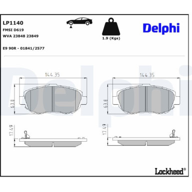 LP1140 Bremsbelagsatz, Scheibenbremse