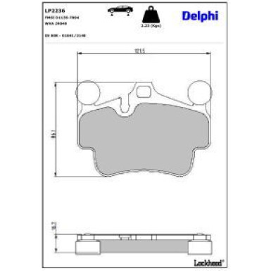 Delphi Bremsbelagsatz, Scheibenbremse LP2236